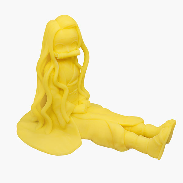 a yellow model 3D printed using IFUN’s Rigid Resin (3120)
