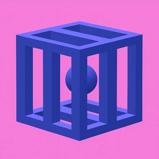 a 3d model ball in cage