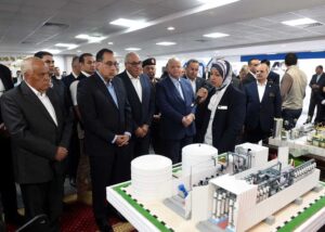 Egyptian officials such as Abdel-Atef visited models of water pumps and water purification systems at the Digital Manufacturing Center of the Helwan Engine Factory.