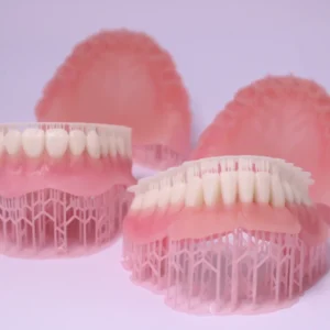 High-density support structures for 3D printed dental dentures and models